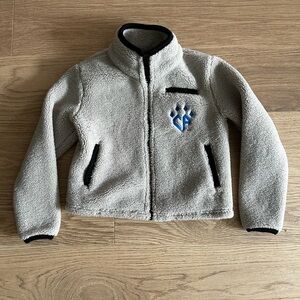 Rebel Athletic Kids Gray Sherpa Fleece Jacket w/Blue Embroidered Cheer Athletics